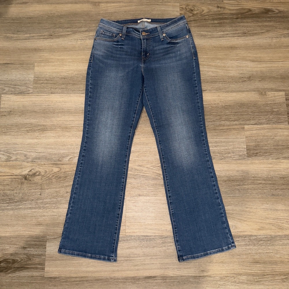 Levi's 529 Curvy Bootcut Jeans‎ Womens 12 Mid Rise Dark Wash Stretch Denim